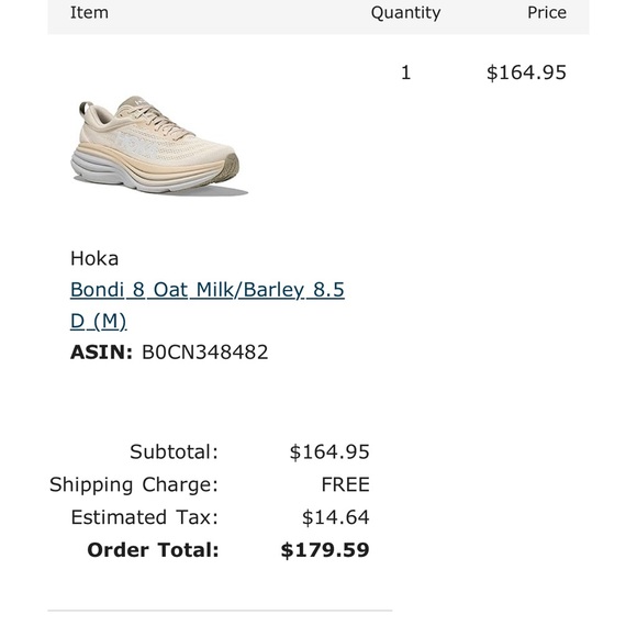 Hoka Bondi 8 Max Cushioned Road Running Shoe - Men's Size 8.5 - Like New!" - Picture 10 of 13